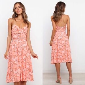 Petal & Pup Coral Midi Dress